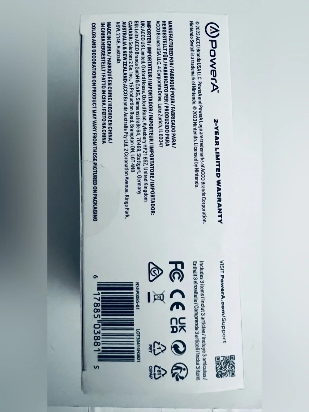PowerA Enhanced Wired Controller Super Mario Bob-omb Blast Nintendo Switch NIB